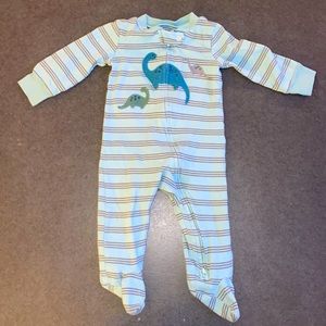 Carters Child Of Mine Footed Baby mint green Dinosaur Pajama Sleeper 6-9 moths